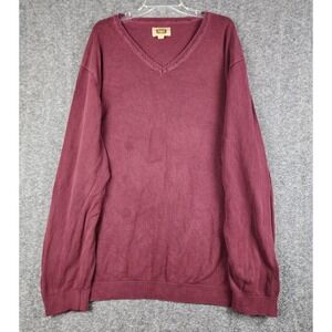 Foundry‎ Supply Co Sweater Men 4XL Burgundy V-Neck Long Sleeve Knit Classic